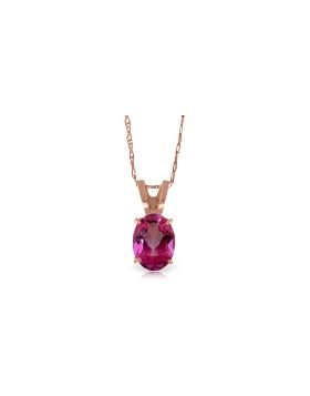 0.85 Carat 14K Rose Gold Solitaire Pink Topaz Necklace