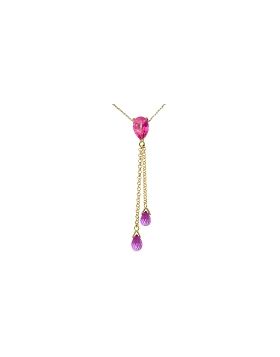 3.75 Carat 14K Gold Necklace Pink Topaz