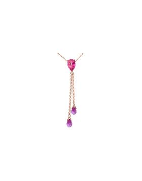 14K Rose Gold Necklace w/ Pink Topaz