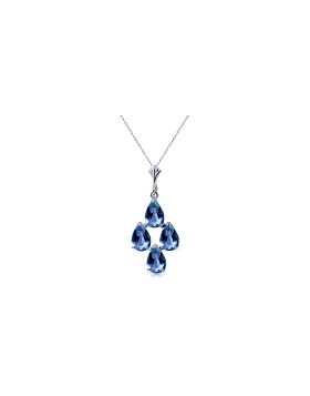 1.5 Carat 14K White Gold Good Beginnings Blue Topaz Necklace