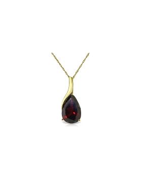 4.7 Carat 14K Gold Necklace Pear Shape Natural Garnet