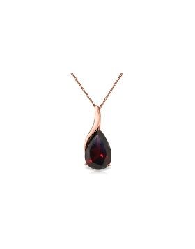 14K Rose Gold Necklace w/ Pear Shape Natural Garnet