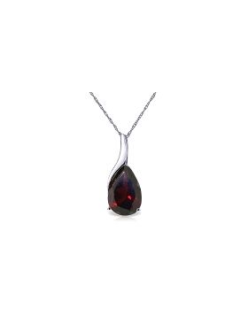 4.7 Carat 14K White Gold Necklace Pear Shape Natural Garnet