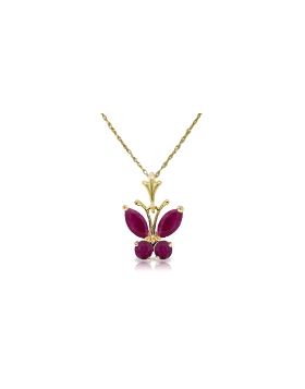 0.6 Carat 14K Gold Butterfly Necklace Natural Ruby