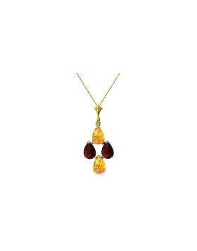 1.5 Carat 14K Gold Twinkling Garnet Citrine Necklace