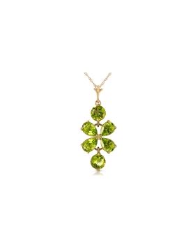 3.15 Carat 14K Gold Lines Read In Spring Peridot Necklace