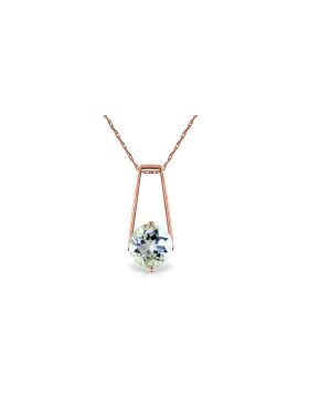 1.45 Carat 14K Rose Gold Gold Necklace Aquamarine
