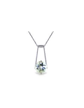 1.45 Carat 14K White Gold Gold Necklace Aquamarine