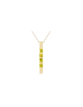 0.35 Carat 14K Gold Necklace Bar Natural Peridot