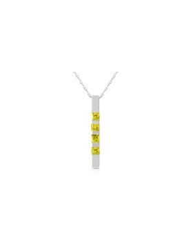 0.35 Carat 14K White Gold Necklace Bar Natural Peridot