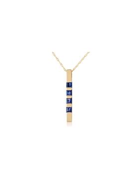 0.35 Carat 14K Gold Necklace Bar Natural Sapphire