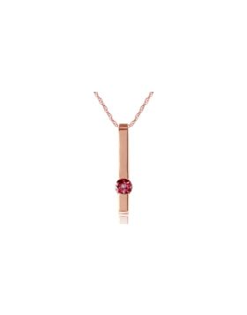 0.25 Carat 14K Rose Gold Bar Pink Topaz Necklace