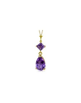 2 Carat 14K Gold Only One Amethyst Necklace