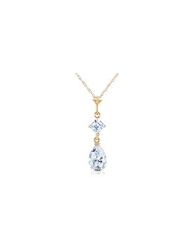 2 Carat 14K Gold Plenty Of Charm Aquamarine Necklace