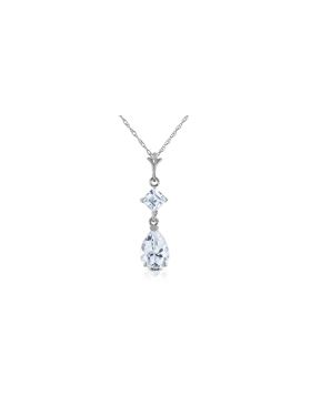 2 Carat 14K White Gold Naturalme Of The Game Aquamarine Necklace