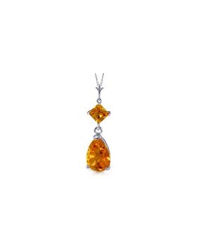 2 Carat 14K White Gold Where Angels Tread Citrine Necklace