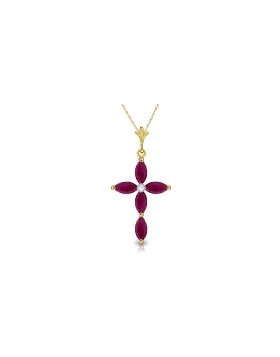 1.1 Carat 14K Gold Necklace Natural Diamond Ruby