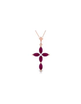 1.1 Carat 14K Rose Gold Necklace Natural Diamond Ruby