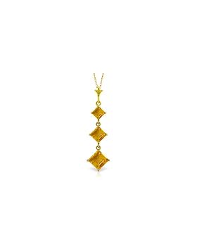 2.4 Carat 14K Gold Melting Flames Citrine Necklace