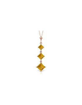 2.4 Carat 14K Rose Gold Waterdrops Citrine Necklace