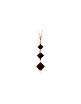 2.4 Carat 14K Rose Gold Waterdrops Garnet Necklace