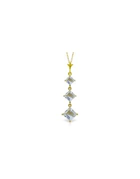2.4 Carat 14K Gold Love Lock Aquamarine Necklace