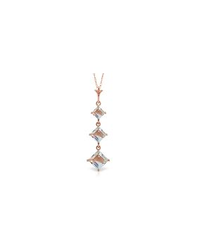 2.4 Carat 14K Rose Gold Waterdrops Aquamarine Necklace