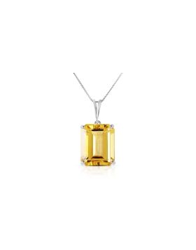 6.5 Carat 14K White Gold Necklace Octagon Citrine