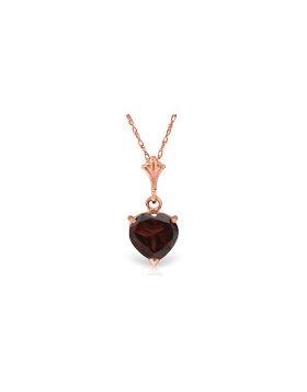1.15 Carat 14K Rose Gold Lonely Heart Garnet Necklace