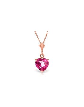 1.15 Carat 14K Rose Gold Proud Heart Pink Topaz Necklace