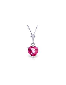 1.15 Carat 14K White Gold Complelling Pink Topaz Necklace