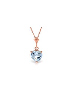 1.15 Carat 14K Rose Gold Proud Heart Aquamarine Necklace