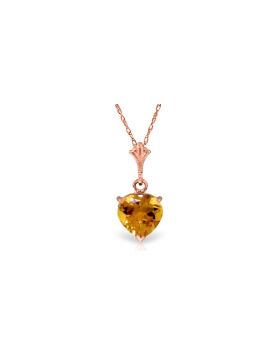 1.15 Carat 14K Rose Gold Proud Heart Citrine Necklace