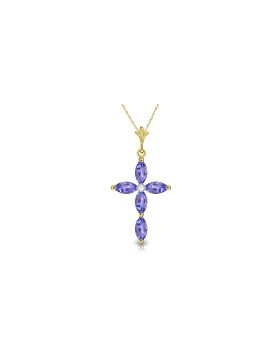 1.23 Carat 14K Gold Necklace Natural Diamond Tanzanite