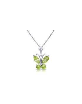 0.6 Carat 14K White Gold Butterfly Necklace Peridot