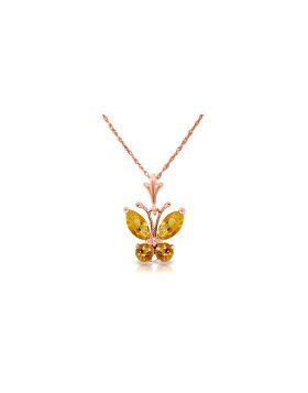 0.6 Carat 14K Rose Gold Butterfly Necklace Citrine