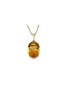 6 Carat 14K Gold Necklace Oval Citrine