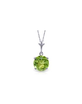 1.15 Carat 14K White Gold Intensely Peridot Necklace