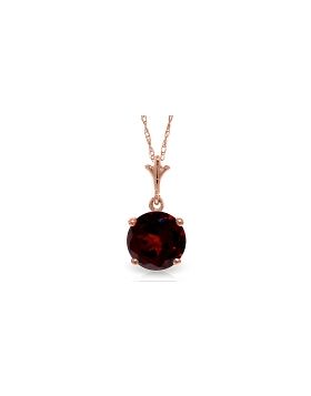 1.15 Carat 14K Rose Gold Single Round Garnet Necklace