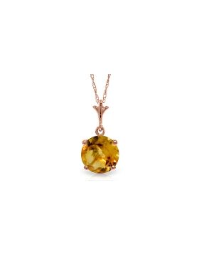 1.15 Carat 14K Rose Gold Single Round Citrine Necklace