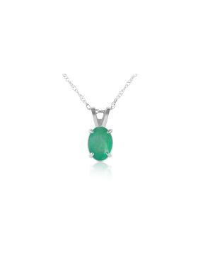 0.75 Carat 14K White Gold Necklace Natural Emerald