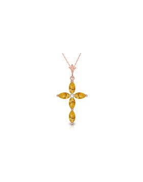 1.23 Carat 14K Rose Gold Necklace Natural Diamond Citrine