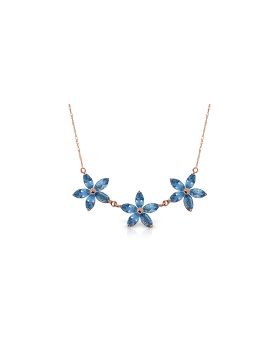 14K Rose Gold Blue Topaz New Certified Classic Necklace