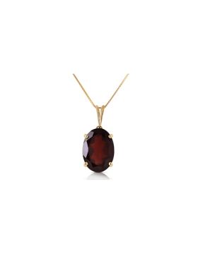 6 Carat 14K Gold Necklace Oval Garnet