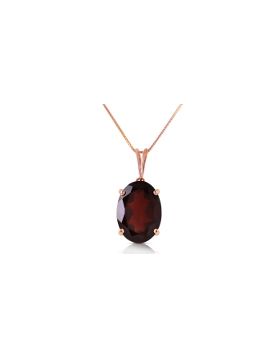 14K Rose Gold Necklace w/ Oval Garnet