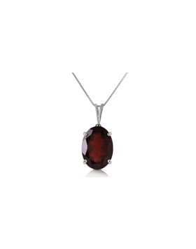 6 Carat 14K White Gold Necklace Oval Garnet