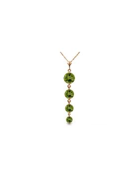 14K Rose Gold Peridot Necklace Gemstone Genuine