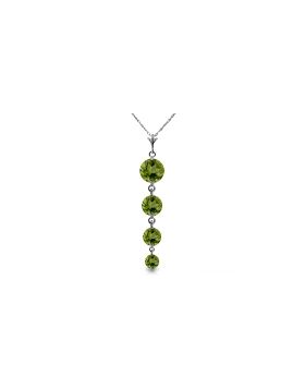 3.9 Carat 14K White Gold Partake Peridot Necklace