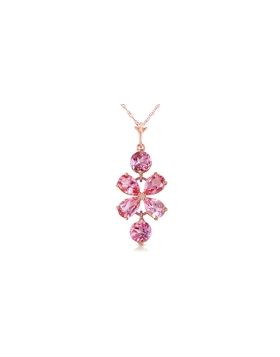 3.15 Carat 14K Rose Gold Petals Pink Topaz Necklace