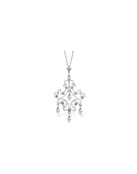 14K White Gold Chandelier Necklace